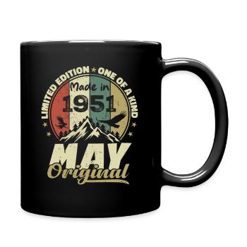 Vintage Anniversary Gift Made in May 1951 - Full Colour Mug - black - Right