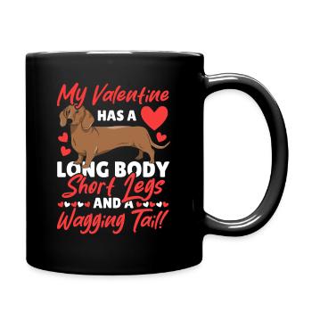 Dackel Chiweenie Pärchen Wiener - Tasse einfarbig - Schwarz - Rechts