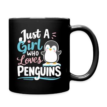 Pinguin Pinguine Tier - Tasse einfarbig - Schwarz - Rechts