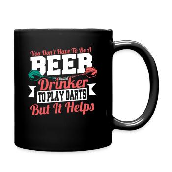 Dart-Throwing Throwing Sport Dart Player - Full Colour Mug - black - Right