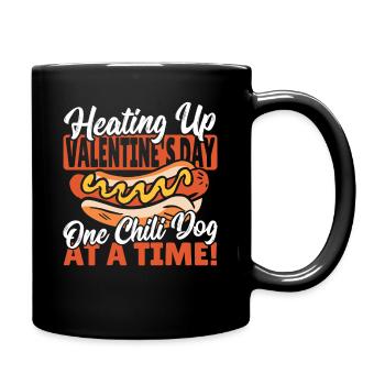La Saint-Valentin coeurs coeur Chili Dog - Mug uni - noir - Droite