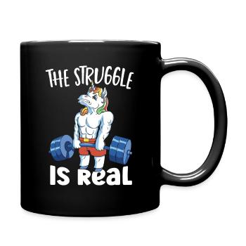 Deadlift Bench Dumbbells Unicorn Deadlifting - Full Colour Mug - black - Right