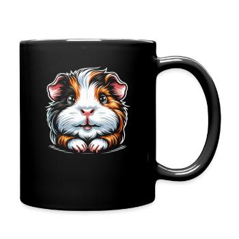 Meerschweinchen - Tasse einfarbig - Schwarz - Rechts
