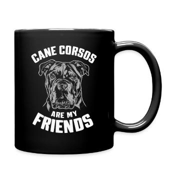 Cane Corso Hund - Tasse einfarbig - Schwarz - Rechts