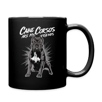 Cane Corso Hund - Tasse einfarbig - Schwarz - Rechts