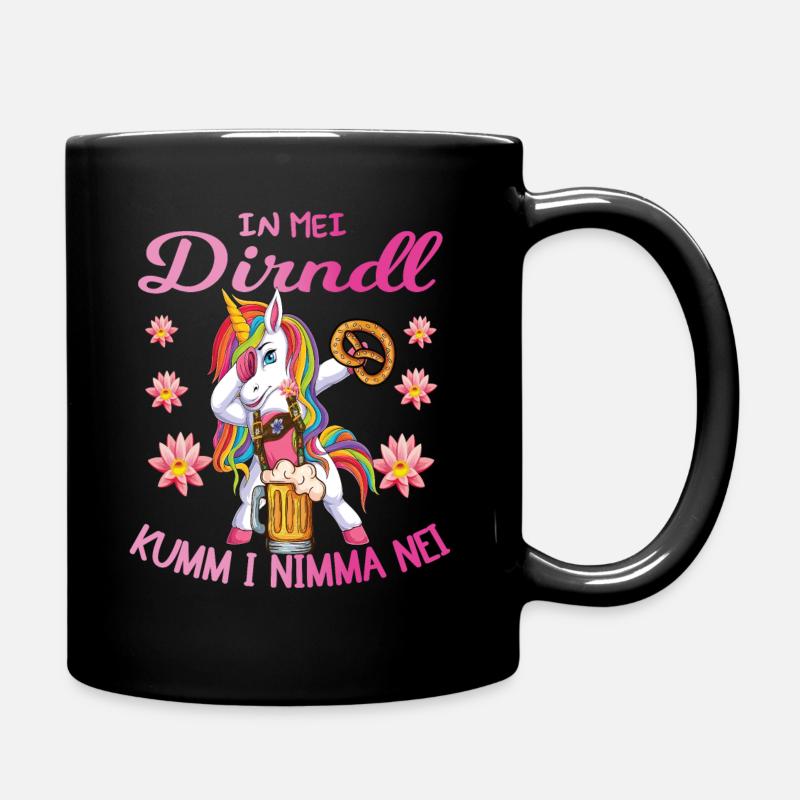 Einhorn In Mei Dirndl Lausmadl Damen Trachten - Tasse einfarbig - Schwarz
