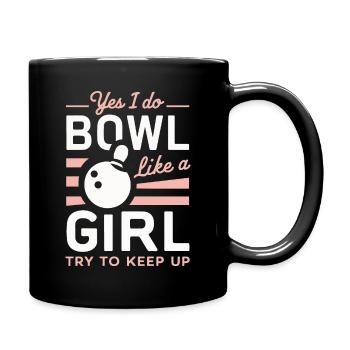 Bowling Bowler Pin Ball Bowling Ball - Tasse einfarbig - Schwarz - Rechts