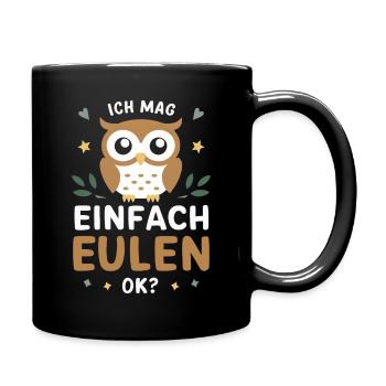 Noctambule, Hibou, Hibou, Oiseau - Mug uni - noir - Droite
