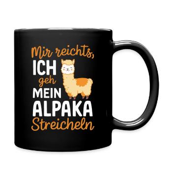 Alpaca Llama Alpacas Animal - Full Colour Mug - black - Right