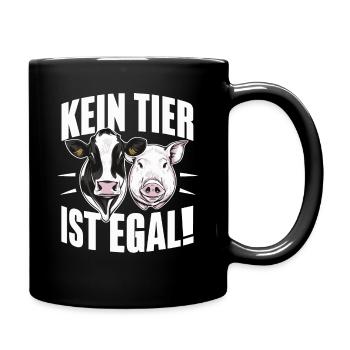 Vegetarier Veganer Tierschutz Tierrecht Veggie - Tasse einfarbig - Schwarz - Rechts