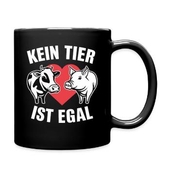 Vegetarier Veganer Tierschutz Tierrecht Veggie - Tasse einfarbig - Schwarz - Rechts