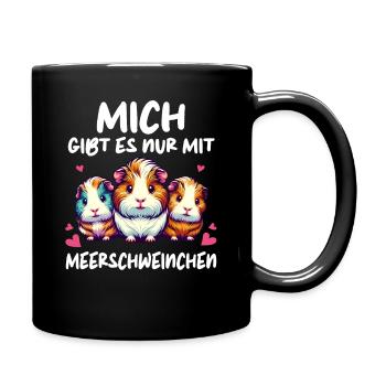 Cochon d’Inde à poil long chiens à crête à poil long - Mug uni - noir - Droite