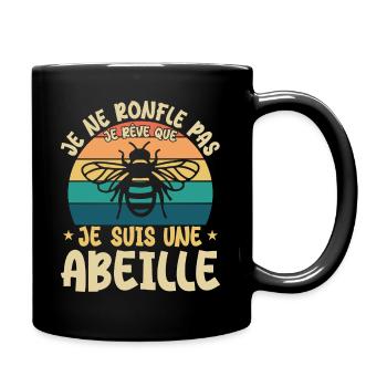 Ich schnarche nicht, ich träume, ich bin eine Biene - Tasse einfarbig - Schwarz - Rechts