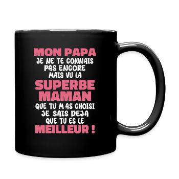 Pregnancy Announcement Gift Future Dad Future Mom - Full Colour Mug - black - Right