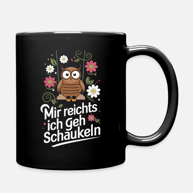 Nachteule Eule Eulen Vogel - Tasse einfarbig - Schwarz