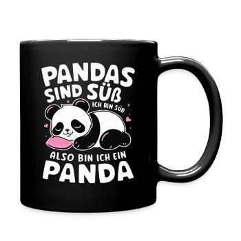 Panda Panda Bear Pandas - Full Colour Mug - black - Right