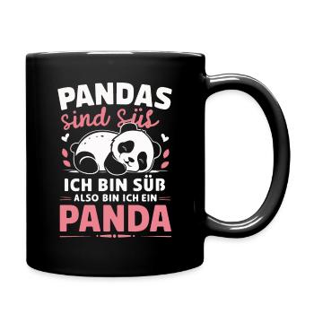 Panda Panda Bear Pandas - Full Colour Mug - black - Right