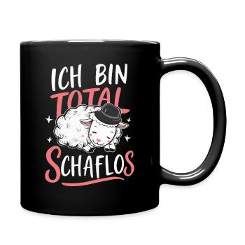 moutons, troupeau de moutons, ferme, agriculteur, berger - Mug uni - noir - Droite
