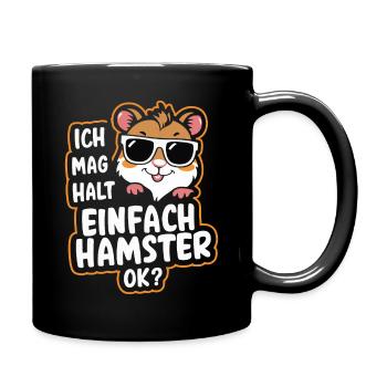 Hamster Goldhamster Zwerghamster - Tasse einfarbig - Schwarz - Rechts