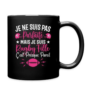 Rugby Femme Fille Cadeau Joueur De Rugby - Mug uni - noir - Droite