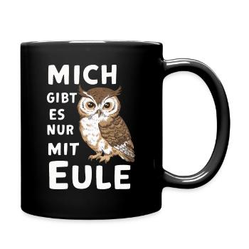 Noctambule, Hibou, Hibou, Oiseau - Mug uni - noir - Droite