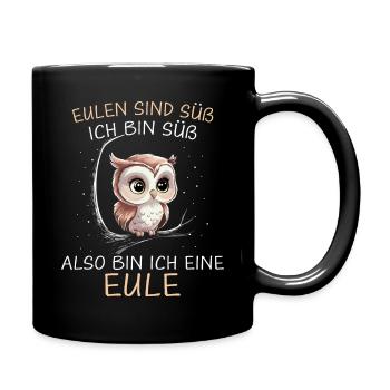 Noctambule, Hibou, Hibou, Oiseau - Mug uni - noir - Droite