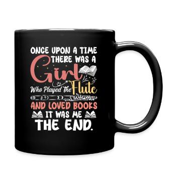 Flute Player Book Lover Flutist Marching Musician - Full Colour Mug - black - Right