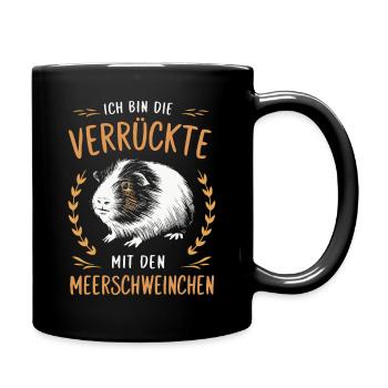 Cochon d’Inde à poil long chiens à crête à poil long - Mug uni - noir - Droite