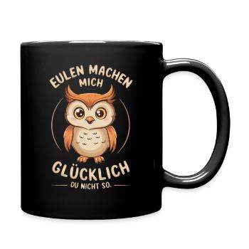 Noctambule, Hibou, Hibou, Oiseau - Mug uni - noir - Droite