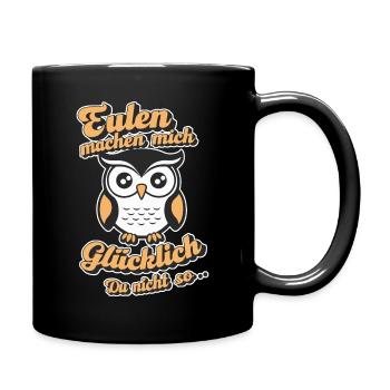 Noctambule, Hibou, Hibou, Oiseau - Mug uni - noir - Droite