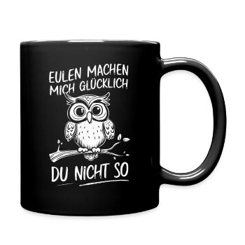 Noctambule, Hibou, Hibou, Oiseau - Mug uni - noir - Droite