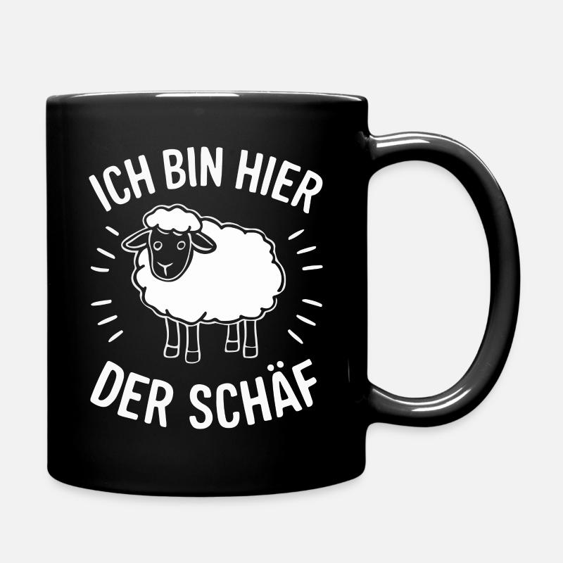 Schafe Schafherde Bauernhof Landwirt Schäfer - Tasse einfarbig - Schwarz
