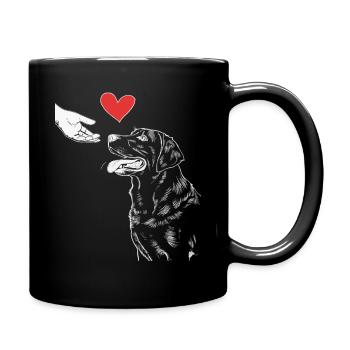 Labrador Hund Hunde - Tasse einfarbig - Schwarz - Rechts