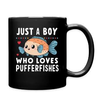 Poisson-globe, Poisson-globe, Poisson, Océan, Animal - Mug uni - noir - Droite