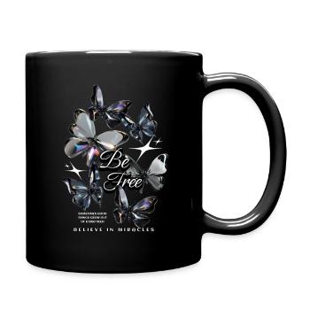 Be Free Butterfly - Tasse einfarbig - Schwarz - Rechts