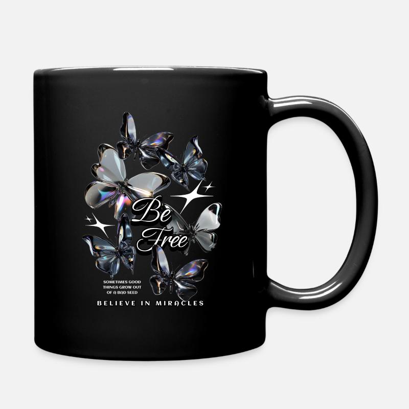 Be Free Butterfly - Full Colour Mug - black