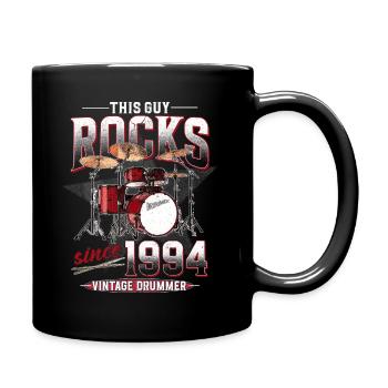 1994 Jahrgang Schlagzeug Schlagzeuger Geburtstag - Tasse einfarbig - Schwarz - Rechts