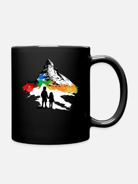Matterhorn Switzerland Alps Zermatt Mountains Hiking - Full Colour Mug - black