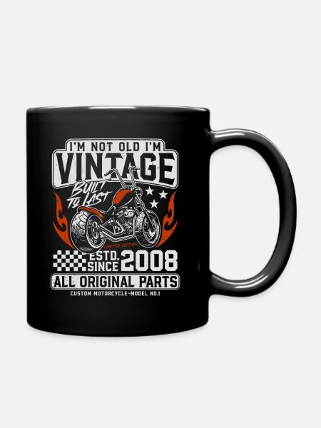 2008 Vintage Vintage Anniversaire Cadeau Moto - Mug uni - noir