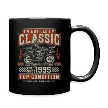Classic 1995 Vintage Vintage Retro Motorcycle - Full Colour Mug - black - Right
