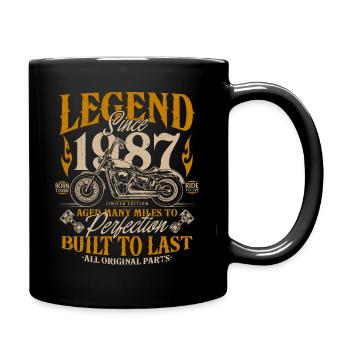 Legende seit 1987 Motorrad Geburtstag Geschenk - Tasse einfarbig - Schwarz - Rechts