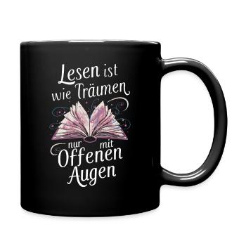 Book Reading Books Book Nerd Bookworm - Full Colour Mug - black - Right