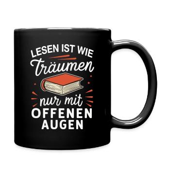 Book Reading Books Book Nerd Bookworm - Full Colour Mug - black - Right