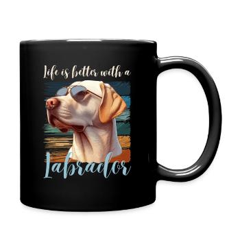 Labrador Retriever Chien Maîtresse Maître Wauwau - Mug uni - noir - Droite