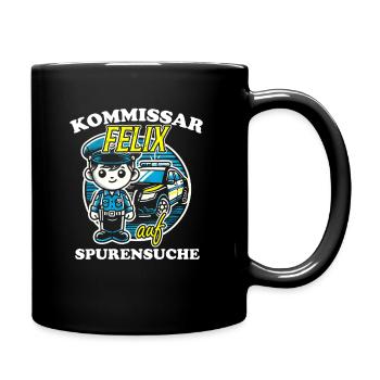 Kommissar Felix Spurensuche - Tasse einfarbig - Schwarz - Rechts