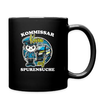 Kommissar Kevin Spurensuche - Tasse einfarbig - Schwarz - Rechts