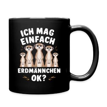 Meerkat Scratching Animal - Full Colour Mug - black - Right