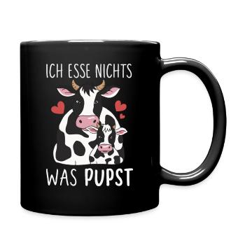 Vegetarier Veganer Tierschutz Tierrecht Veggie - Tasse einfarbig - Schwarz - Rechts