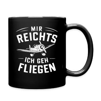 Pilot Pilots Airplane Flying Aviation - Full Colour Mug - black - Right