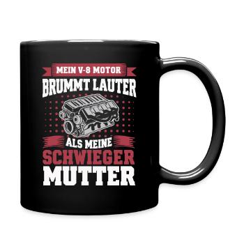 V8 Engine 8 Cylinder Displacement Car Tuning Tuner - Full Colour Mug - black - Right